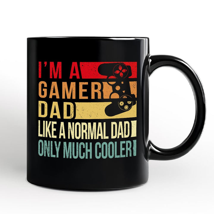 Gamer Dad Controller Personalized Mug, Black Funny Gift for Cool Fathers with Custom Name Personalized Ceramic Mug OrnamentallyYou Black Non-Custom 