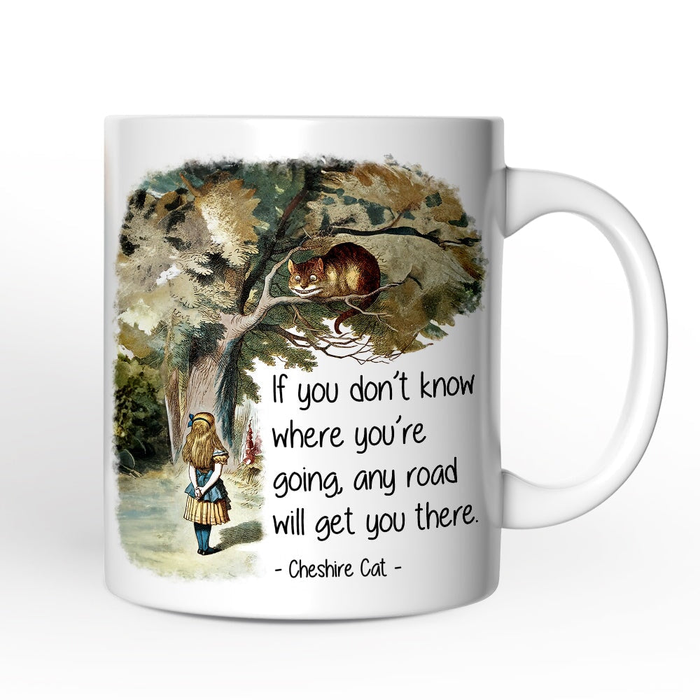 Getting Lost Cheshire Cat Quote Personalized Mug, Vintage Alice's Adventures in Wonderland Personalized Ceramic Mug OrnamentallyYou 