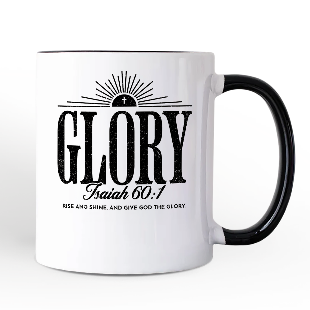Glory Isaiah 60:1 Christian Personalized Mug, Faith Scripture Inspirational Gift with Custom Name