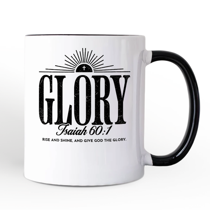 Glory Isaiah 60:1 Christian Personalized Mug, Faith Scripture Inspirational Gift with Custom Name