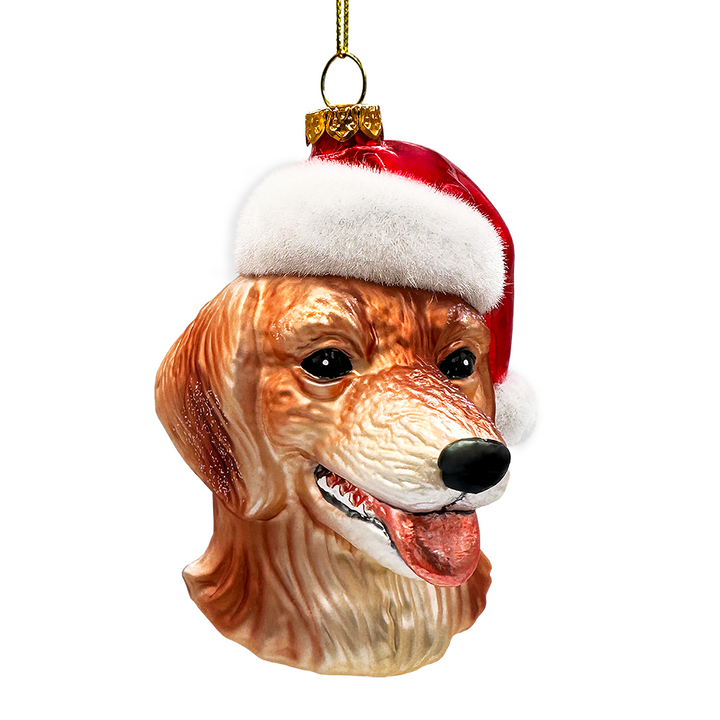 (Pre-Order) Golden Retriever Glass Christmas Ornament, Labrador Tree Decoration