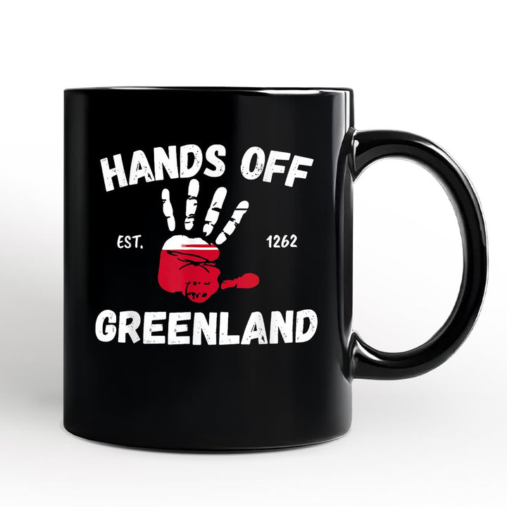 Hands Off Greenland Personalized Mug OrnamentallyYou Black Non-Custom 
