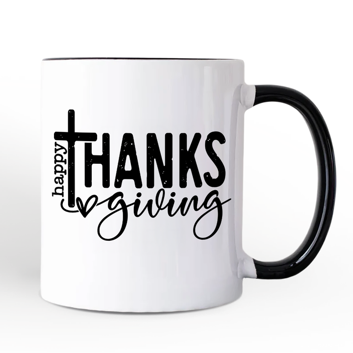 Happy Thanksgiving Mug, Christian Religious Fall Gift