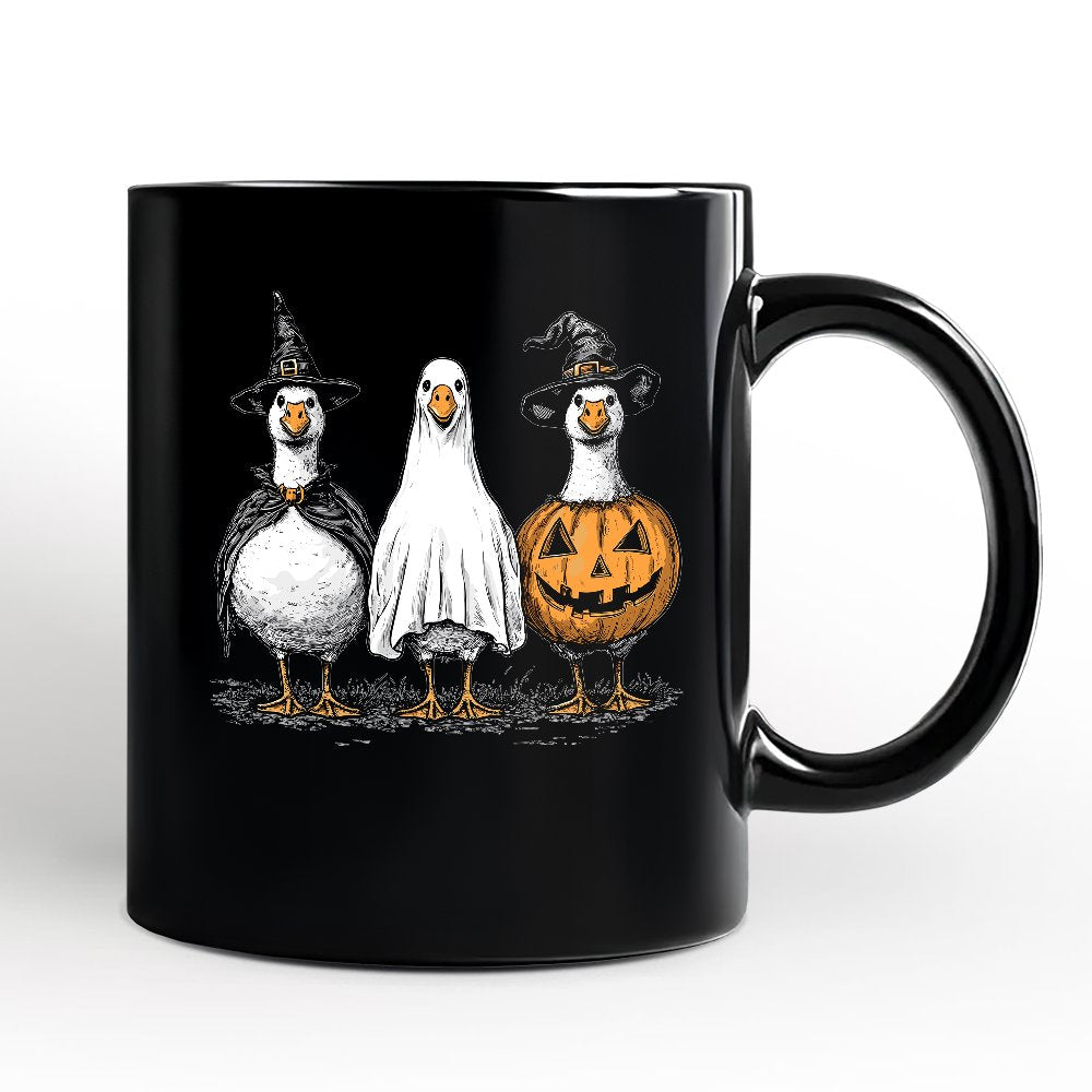 Haunting Honkers Goose Personalized Mug, Funny Halloween Costumes Gift with Custom Name Personalized Ceramic Mug OrnamentallyYou Black Non-Custom 