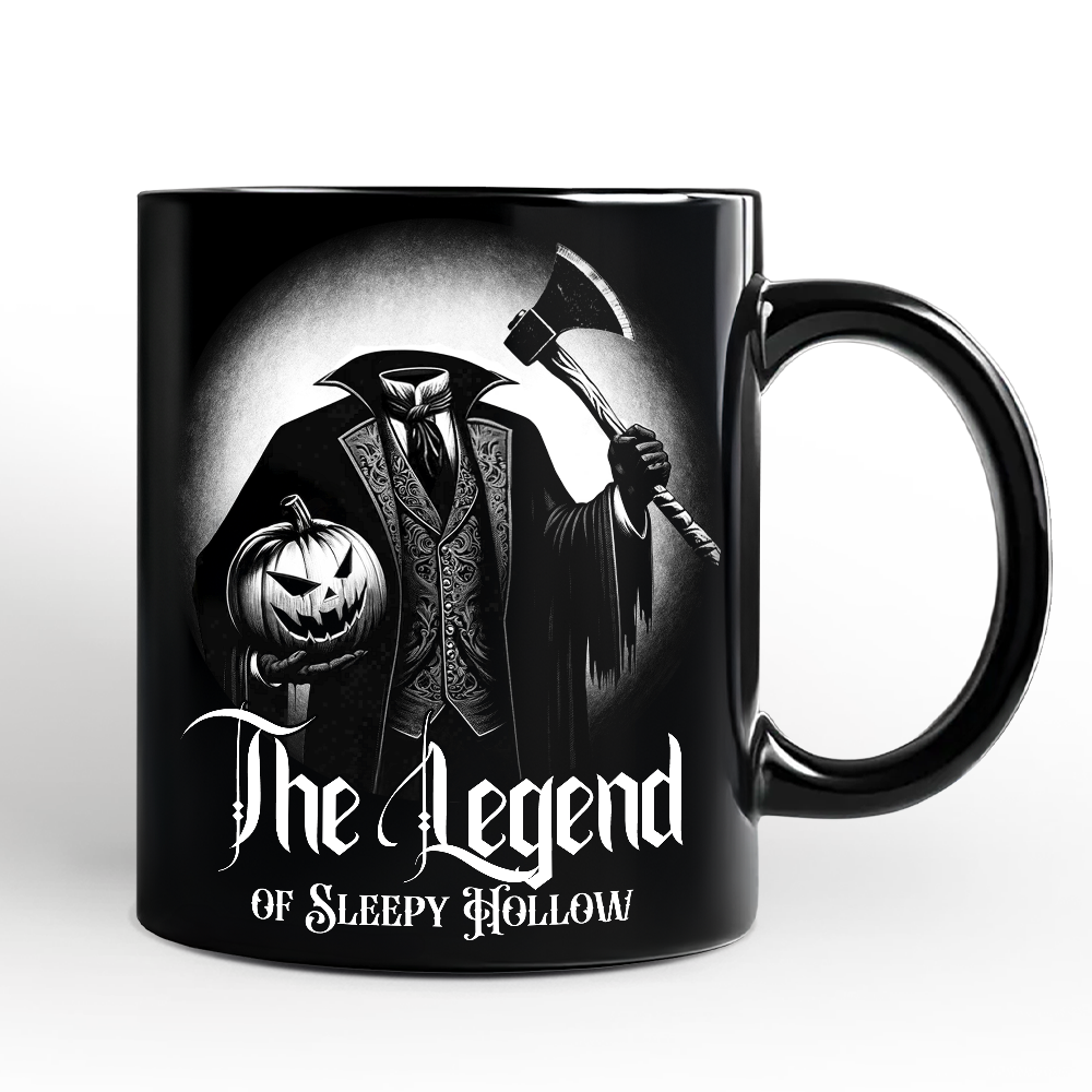 Headless Horseman Spooky Portrait Personalized Mug Horror Villain Theme Halloween Gift with Custom Name