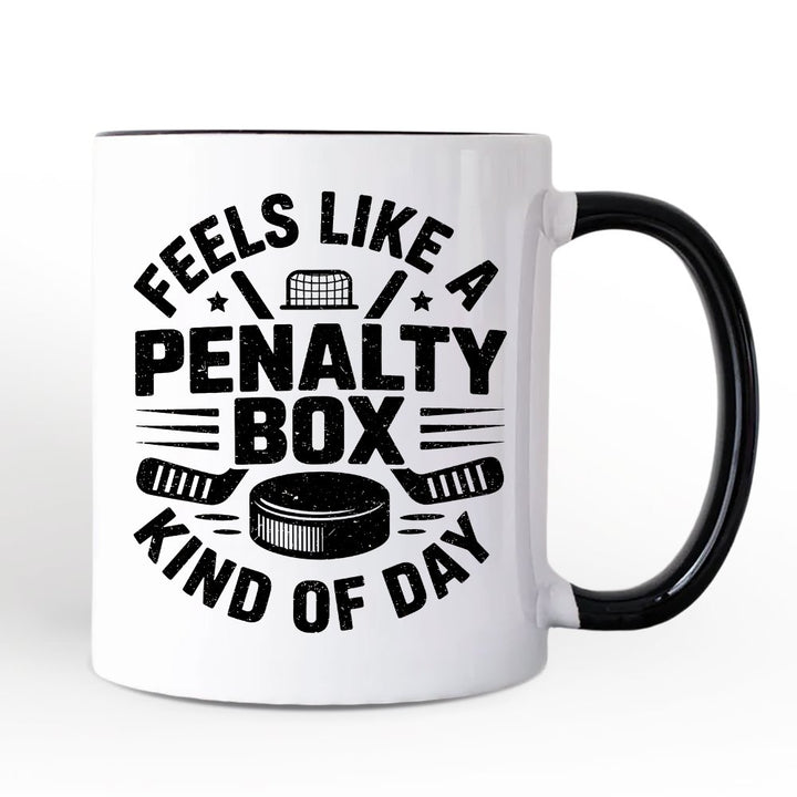 Hockey Penalty Box Personalized Mug, Funny Game Day Sports Gift with Custom Name Personalized Ceramic Mug OrnamentallyYou Black Handle Non-Custom 