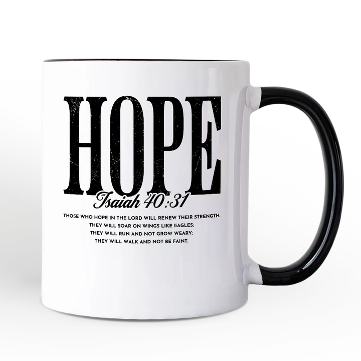 Hope Isaiah 40:31 Christian Personalized Mug, Faith Scripture Encouragement Gift with Custom Name