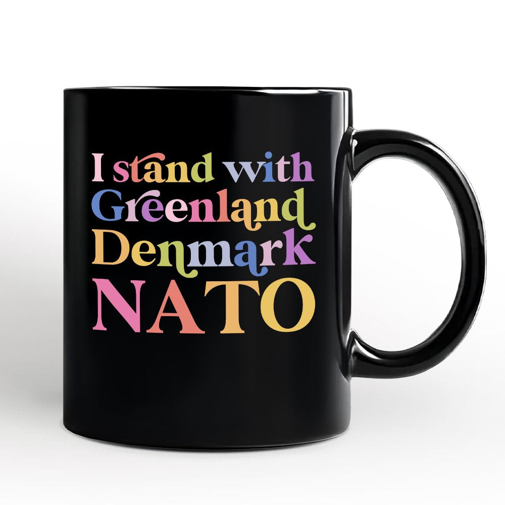 I Stand With Greenland Denmark NATO Personalized Mug OrnamentallyYou Black Non-Custom 