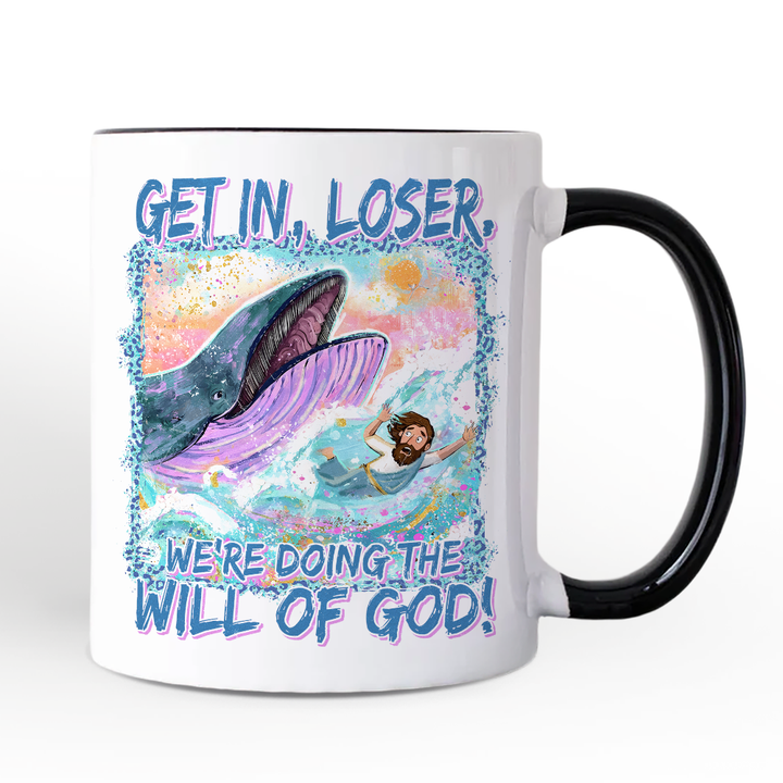 Jonah And The Whale Mug, Doing The Will Of God Funny Christian Gift