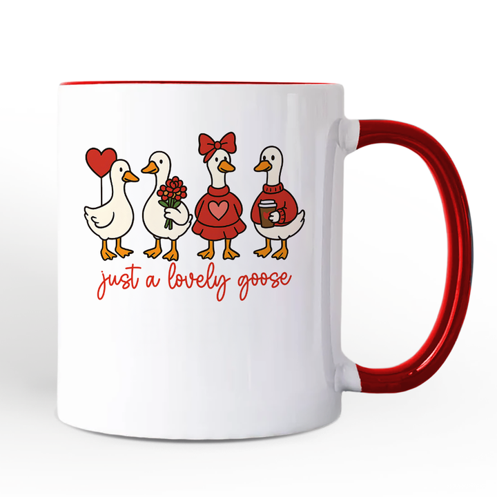 Just a Lovely Goose Personalized Mug, Coquette Valentine Cute Love Gift with Custom Name