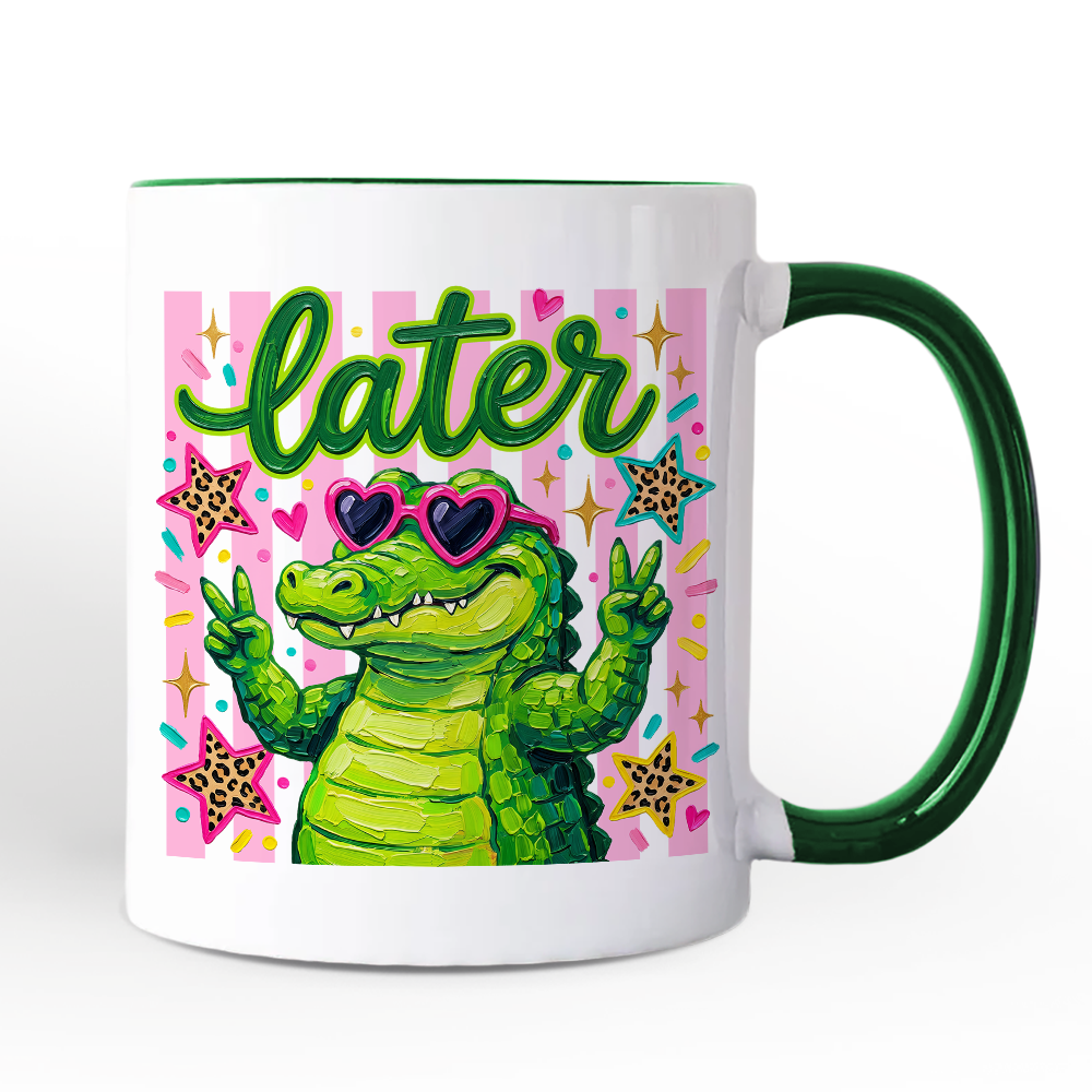Later Alligator Funny Mug, Coquette Gator Animal Gift