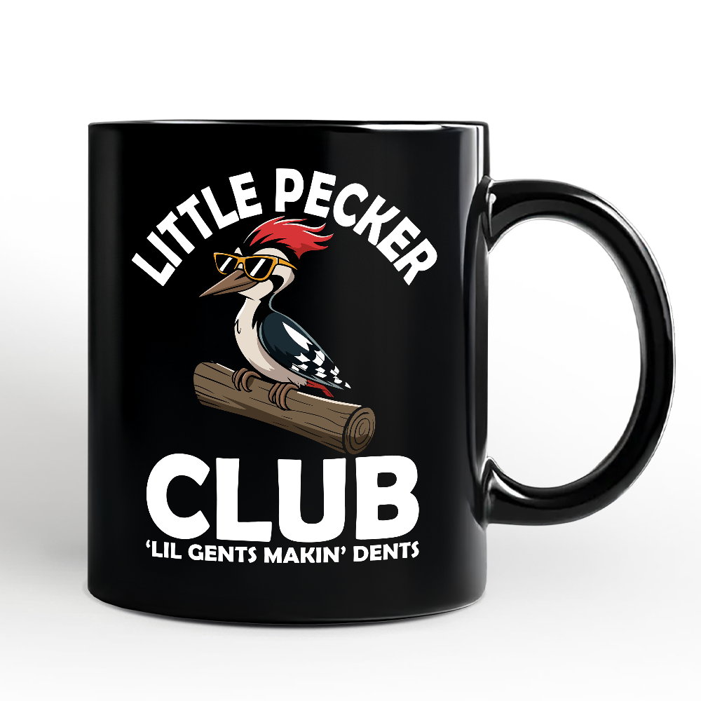 Little Pecker Club Personalized Mug, Funny Sarcastic Woodpecker Gift with Custom Name