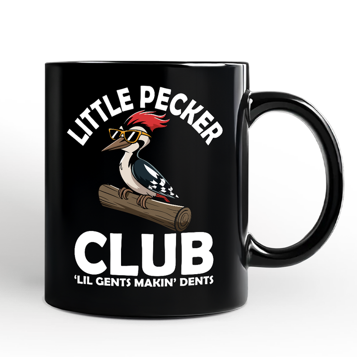 Little Pecker Club Personalized Mug, Funny Sarcastic Woodpecker Gift with Custom Name
