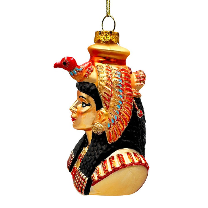 (Pre-Order) Majestic Cleopatra Glass Ornament, Egyptian Holiday Unique Handcrafted Christmas Decor Glass Ornament OrnamentallyYou 