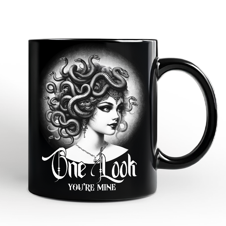 Medusa Spooky Portrait Personalized Mug Horror Villain Theme Halloween Gift with Custom Name