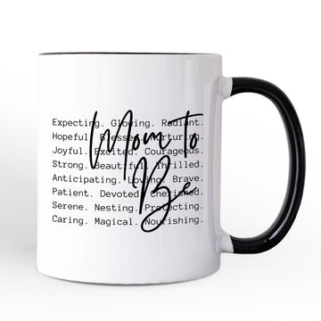 Mom To Be Pregnancy Announcement Personalized Mug, Definition Future Mama Gift with Custom Name Personalized Ceramic Mug OrnamentallyYou Black Handle Non-Custom 