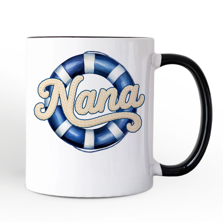 Nana Cruise Personalized Mug, Printed Faux Yarn Vacation Gift with Custom Name