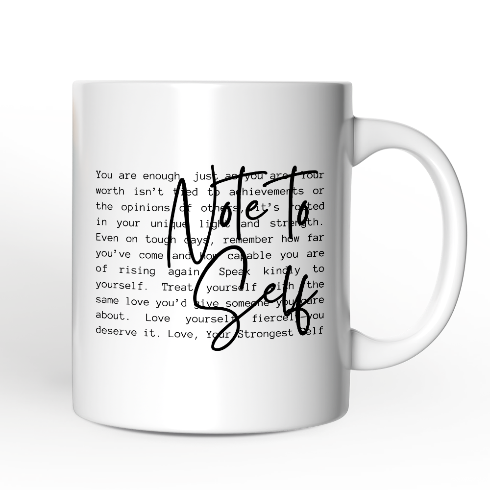 Note To Self Motivational Definition Personalized Mug, Mental Health Gift with Custom Name
