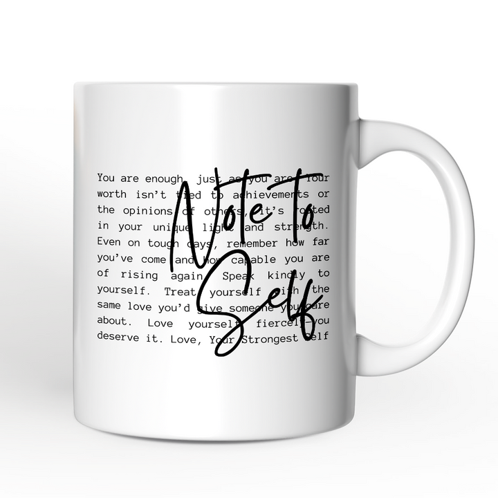 Note To Self Motivational Definition Personalized Mug, Mental Health Gift with Custom Name