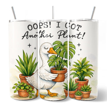 Oops I Got Another Plant Goose 20oz Personalized Tumbler With Lid and Stainless Steel Straw, Funny Botanist Life Gift Cup Tumbler OrnamentallyYou 