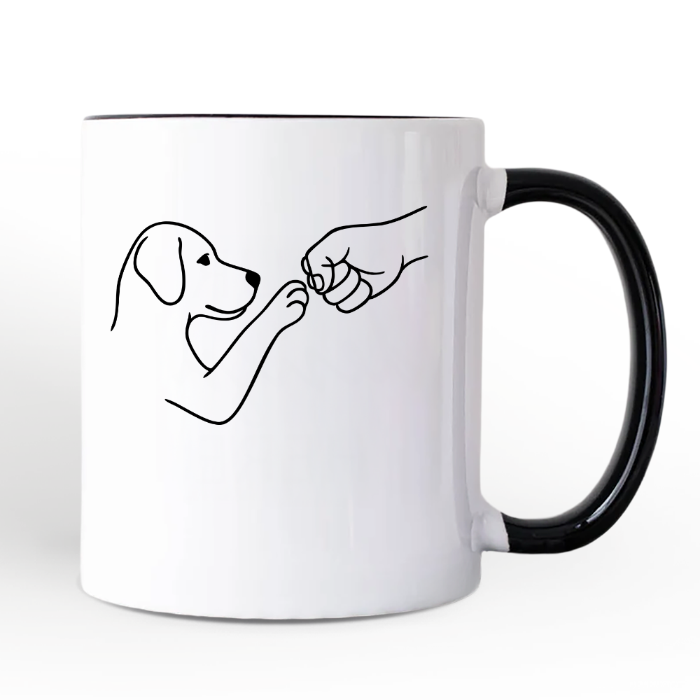 Paw Friends Minimalist Line Art Dog Personalized Mug, Cute Dog Parents Gift with Custom Name