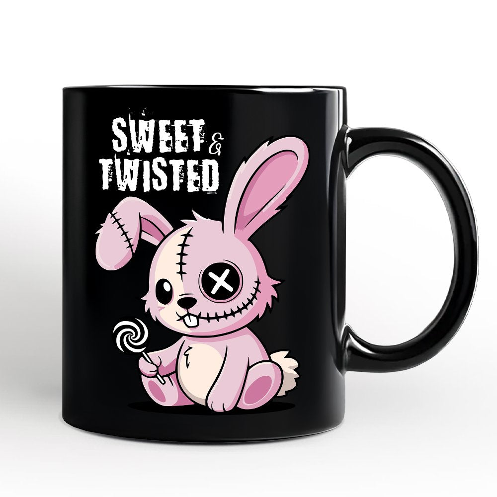 Pink Zombies Bunny Cute Mug, Cute Gothic Halloween Gift Personalized Ceramic Mug OrnamentallyYou 