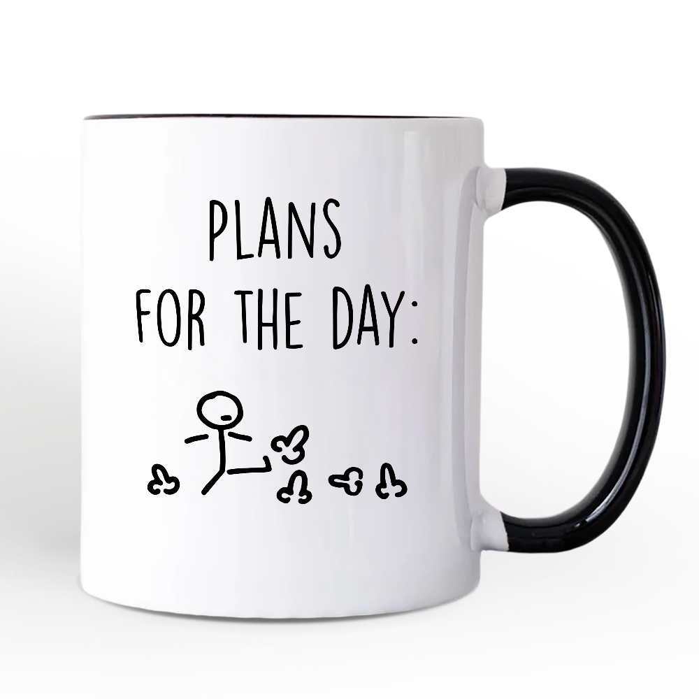 Plans for the Day Personalized Mug, Funny Minimalist Sarcastic Gift with Custom Name