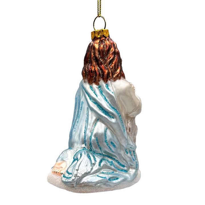 (Pre-Order) Praying Jesus Handcrafted Glass Christmas Ornament, Religious Christian Tree Decoration