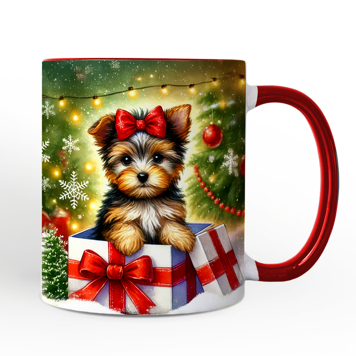 Precious Yorkshire Terrier Christmas Personalized Mug, Sweet Holiday Gift with Custom Name