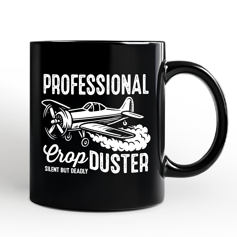 Professional Crop Duster Funny Personalized Mug, Silent But Deadly Sarcastic Men Gift with Custom Name