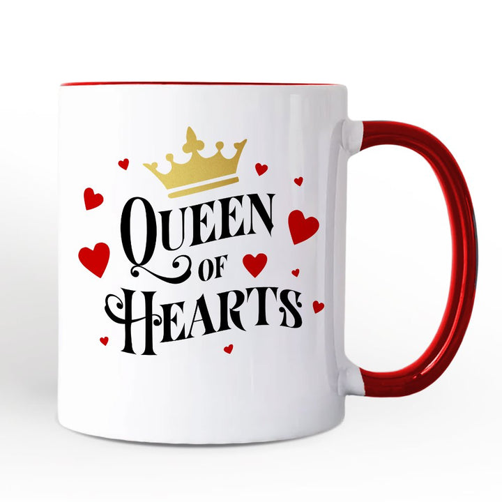 Queen of Hearts Crown Personalized Mug, Royal Retro Valentine Gift with Custom Name Personalized Ceramic Mug OrnamentallyYou White - Black Non-Custom 