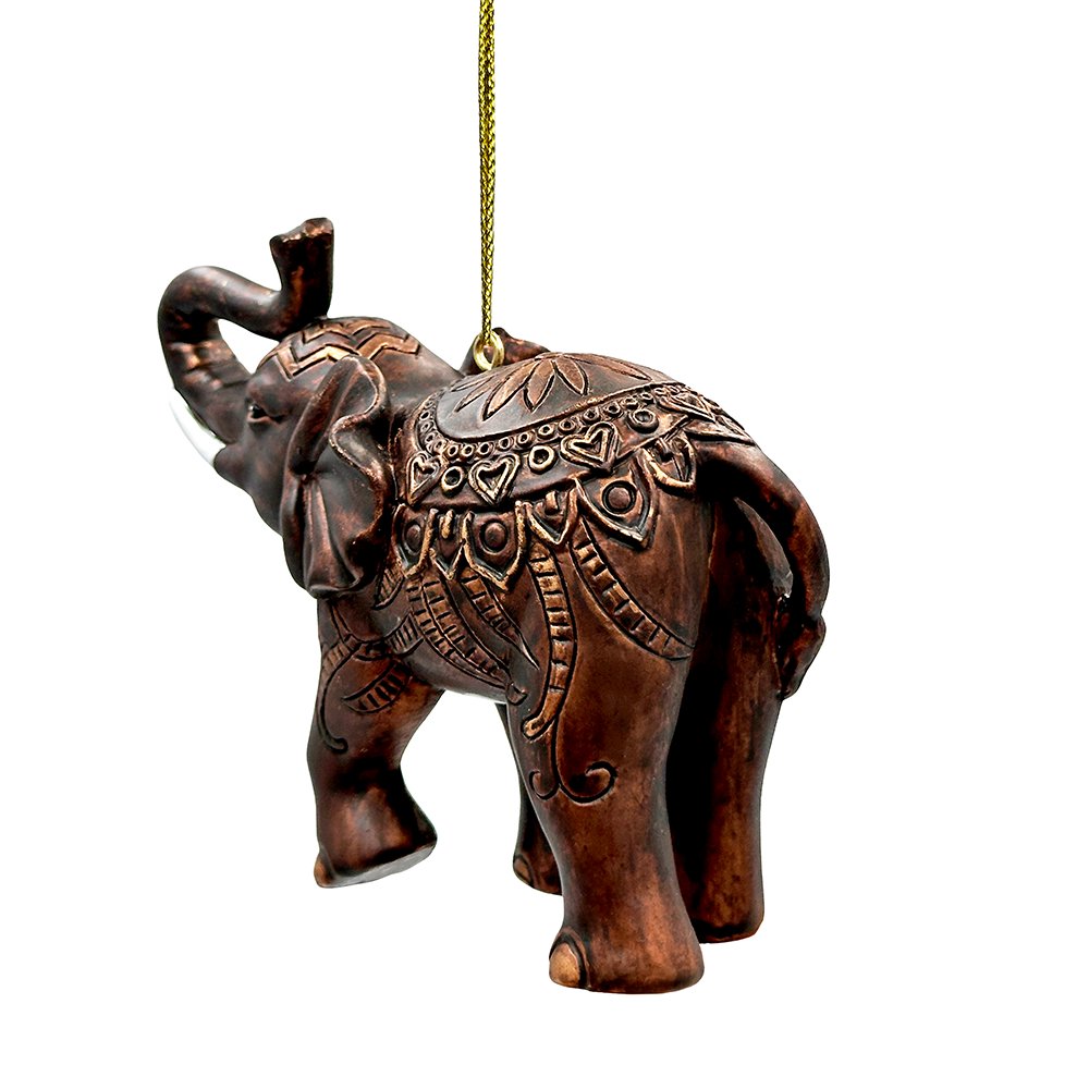 Boho Elephant Ornament, Exotic Resin Christmas Tree Decor Resin Ornaments OrnamentallyYou 