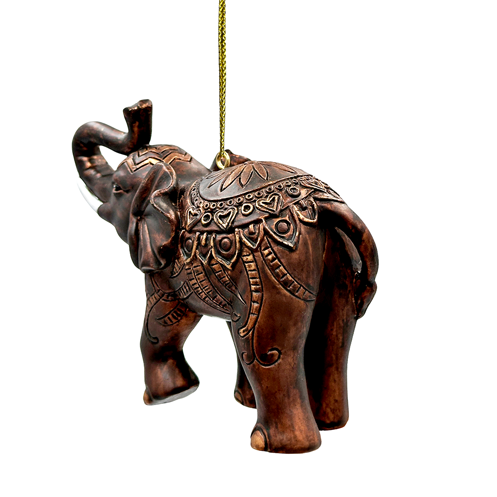 (Pre-Order) Boho Elephant Ornament, Exotic Resin Christmas Tree Decor