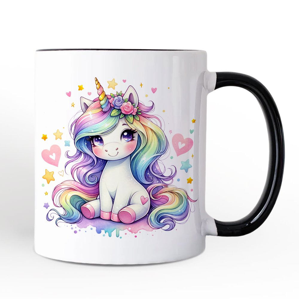Rainbow Unicorn Mug, Cute Magical Creature Gift Personalized Ceramic Mug OrnamentallyYou 