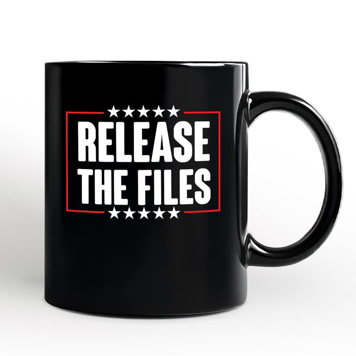 Release The Files Protest Personalized Mug, Government Transparency Resistance Gift with Custom Name OrnamentallyYou Black Non-Custom 