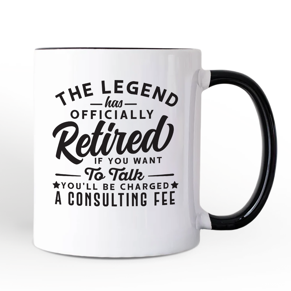 Retirement Consulting Fee Personalized Mug, Funny Officially Retired Gift with Custom Name
