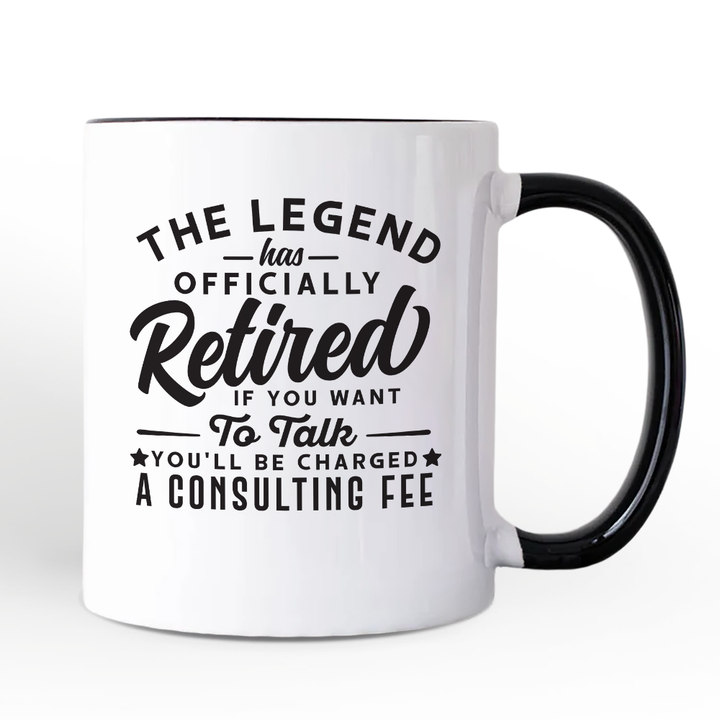 Retirement Consulting Fee Personalized Mug, Funny Officially Retired Gift with Custom Name
