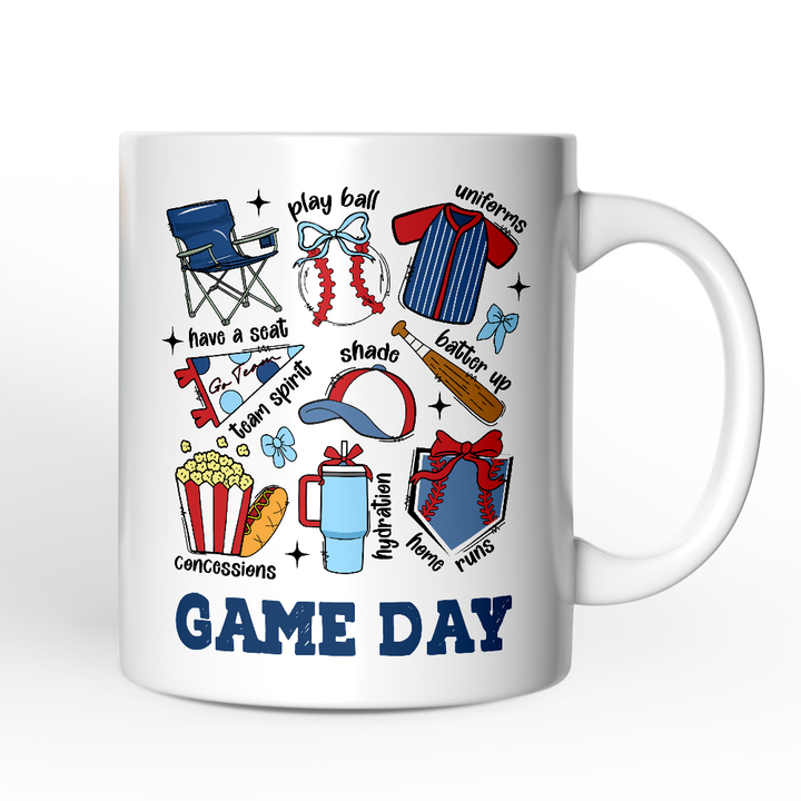 Retro Game Day Baseball Personalized Mug, Sports Lover Gift with Custom Name