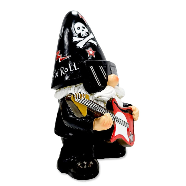 Rockstar Gnome Garden Statue, 7.5" Electric Guitar Playing Dwarf Figurine Resin Statues OrnamentallyYou 