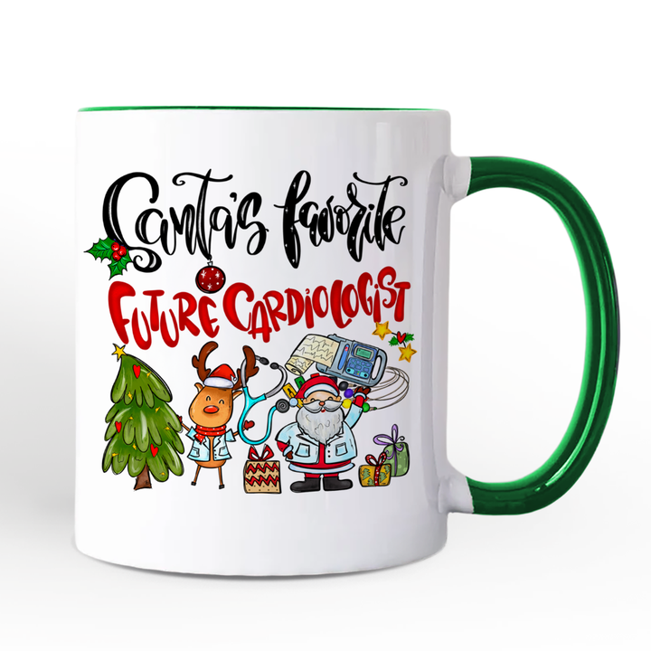 Santa's Favorite Future Cardiologist Personalized Mug, Medical Student Gift with Custom Name