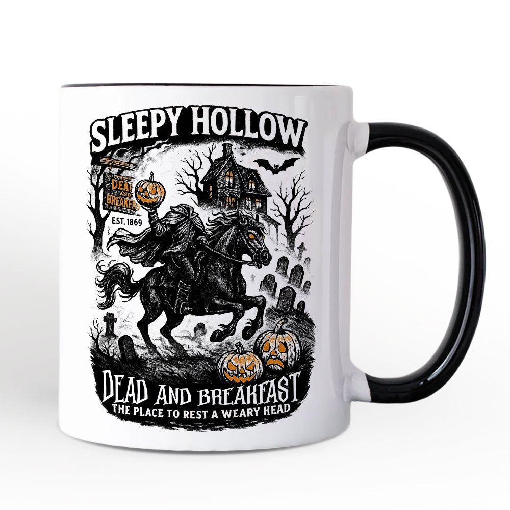 Sleepy Hollow Headless Horseman Personalized Mug, Gothic Haunted Halloween Gift with Custom Name Personalized Ceramic Mug OrnamentallyYou White - Black Non-Custom 