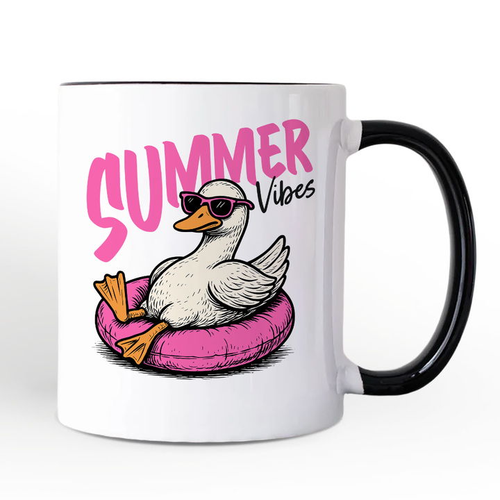 Summer Vibes Goose Personalized Mug, Funny Beach Vacation Gift with Custom Name