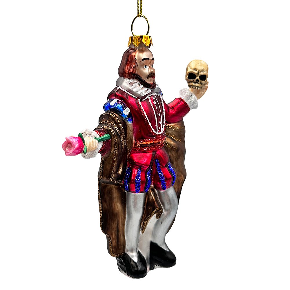 (Pre-Order) The Melancholy Prince William Shakespeare Glass Ornament, Unique Renaissance Italy Christmas Decor Glass Ornament OrnamentallyYou 