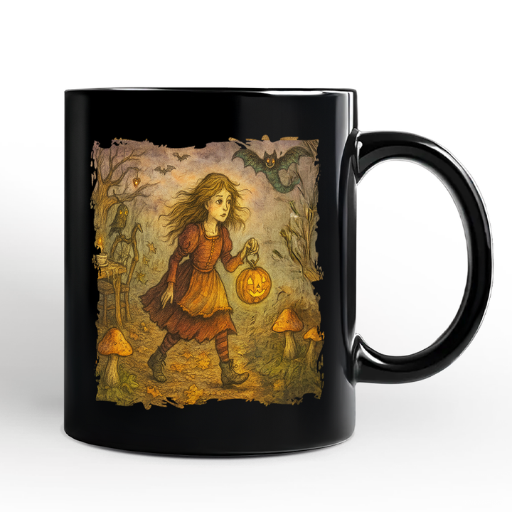 Vintage Alice’s Adventure in Wonderland Personalized Mug, Spooky Halloween Gift with Custom Name