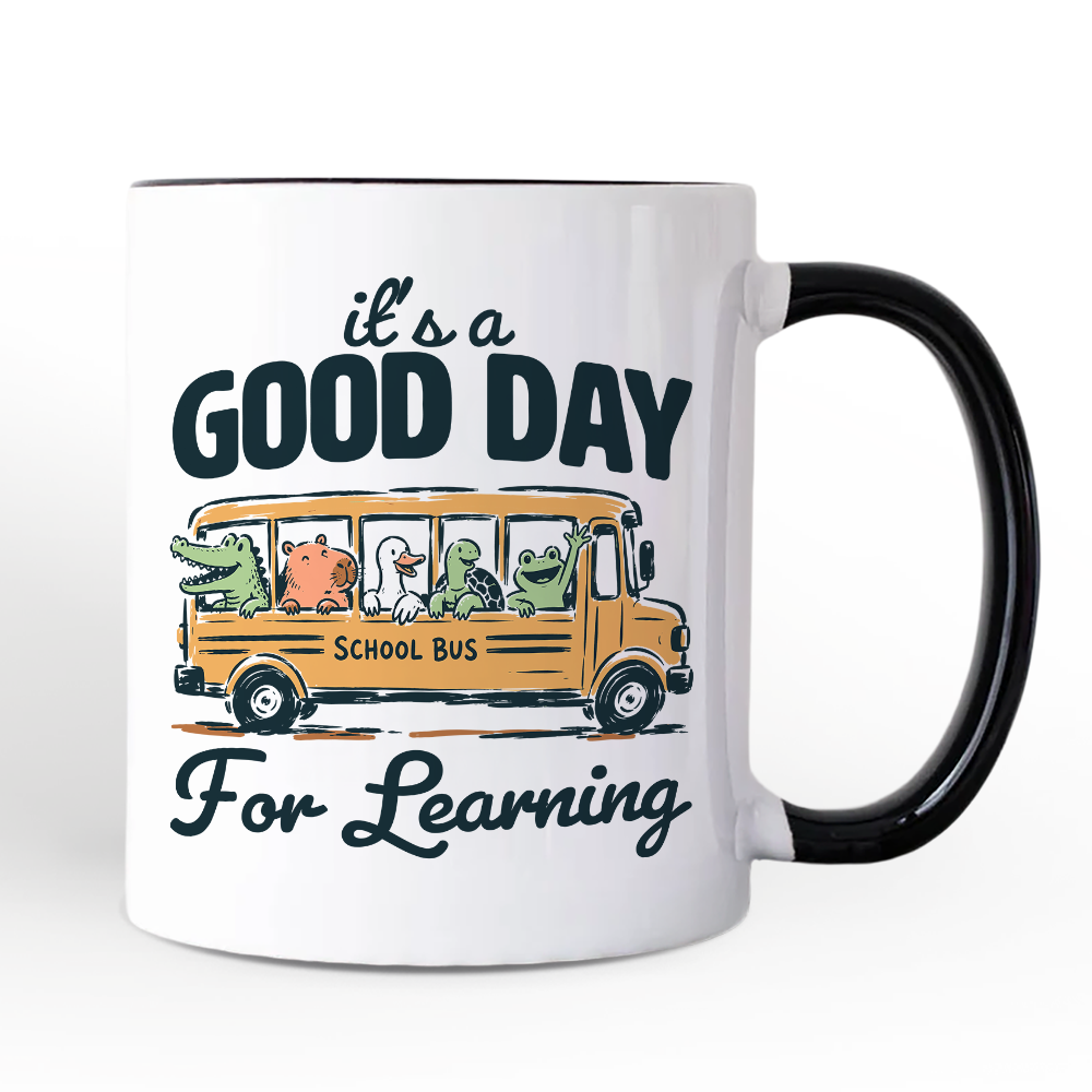 Vintage Good Day for Learning School Bus Mug, Back to School Gift