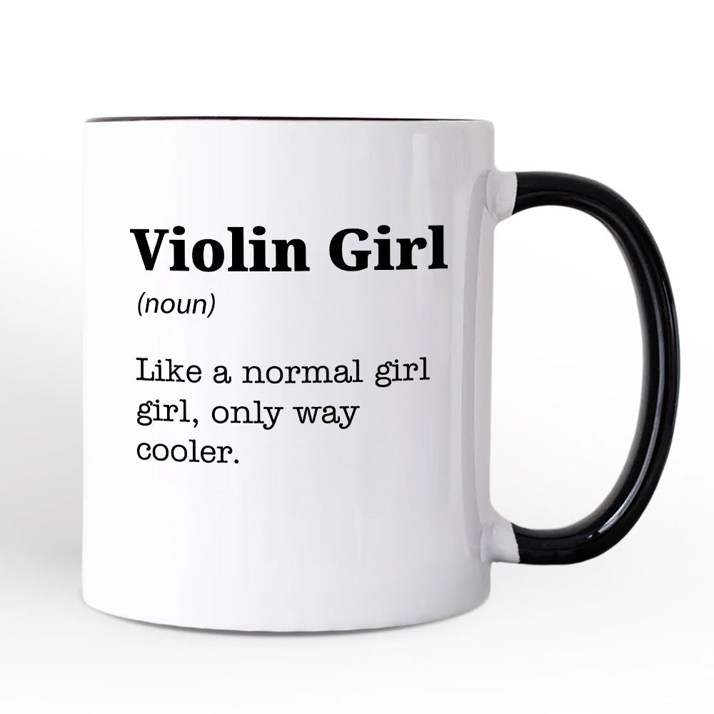 Violin Girl Definition Personalized Mug, Fun Musician Gift for Cool Violinists with Custom Name Personalized Ceramic Mug OrnamentallyYou 