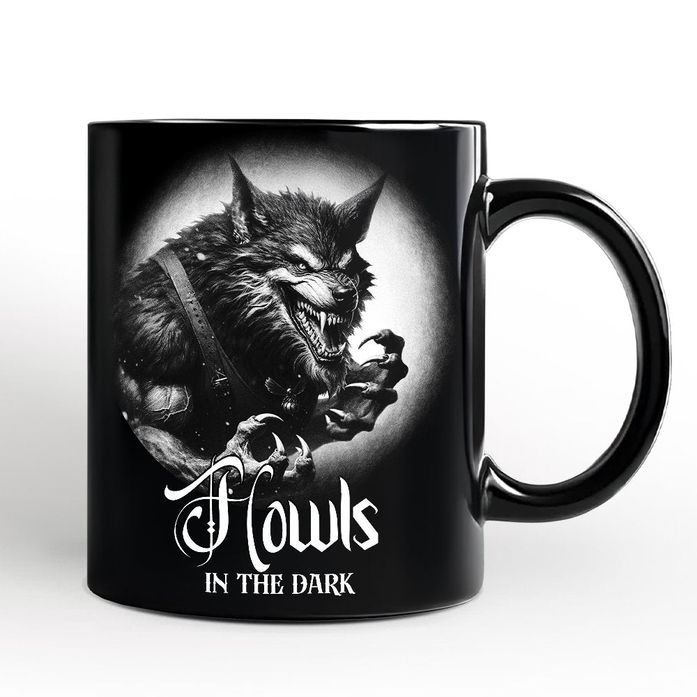 Werewolf Spooky Portrait Personalized Mug Horror Villain Theme Halloween Gift with Custom Name Personalized Ceramic Mug OrnamentallyYou Black Non-Custom 