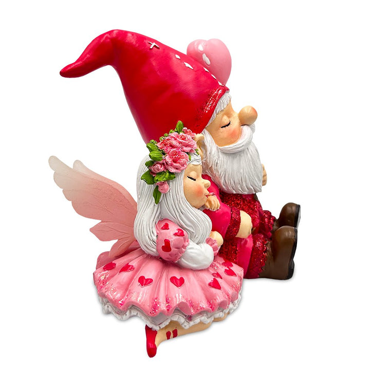 Whimsical Love Story Gnome Couple Small Figurine, 4" Cute and Small Valentine's Day Gift Mini Statue Resin Statues OrnamentallyYou 