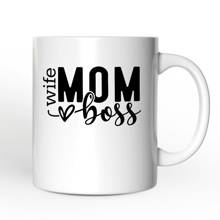 Wife Mom Boss Personalized Mug, Empowered Gift for Mothers with Custom Name