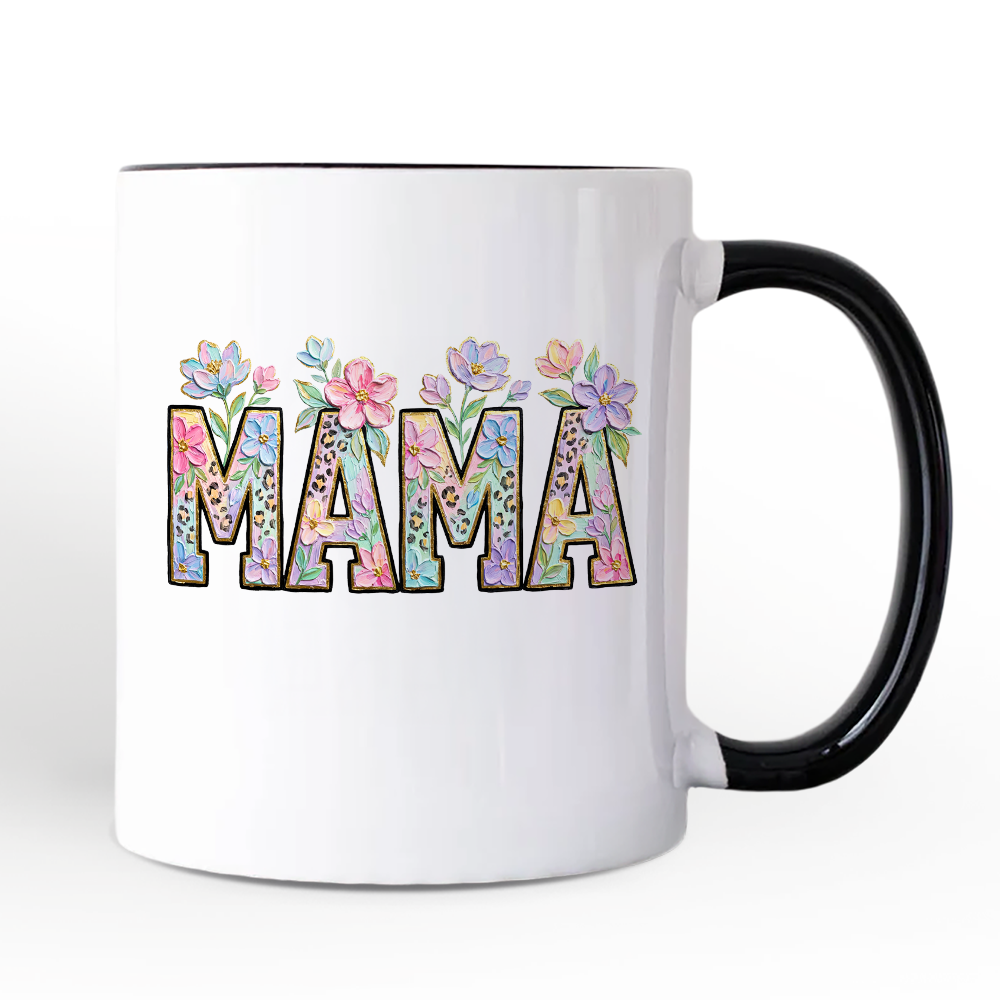 Wildflower Mama Floral Printed Faux Oil Paint Mug, Mother's Day Gift